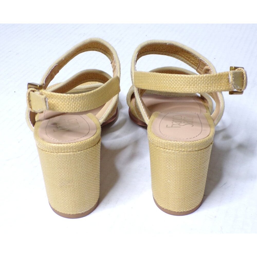 🆕FRANCO SARTO Buco Raffia Heeled Sandal Comfortable Cushioned Shoes Beige 9 - Picture 6 of 10